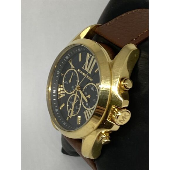 Michael Kors Bradshaw MK5739 Womens Brown Leather Analog Dial Quartz Watch XR224 - Picture 4 of 12